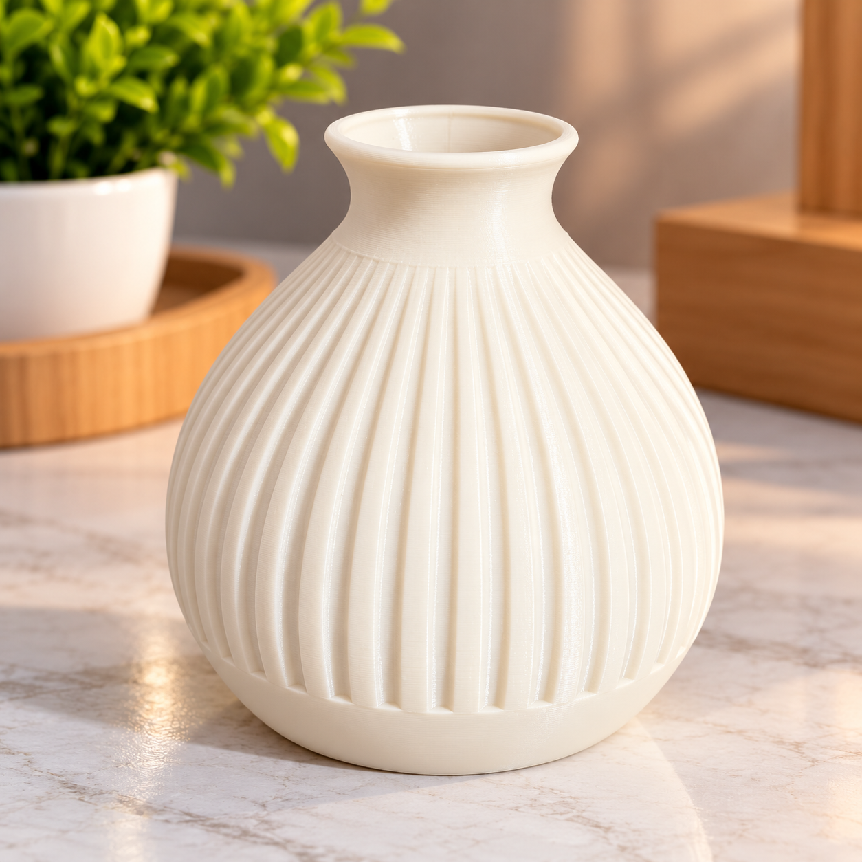 Decorative Flower Vase | Modern Ribbed Vase — photo 3