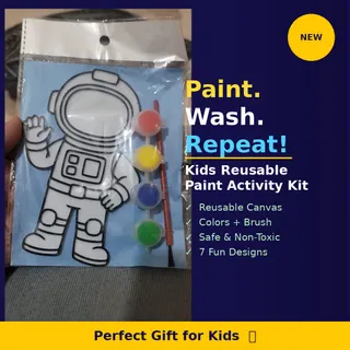 Kids Reusable Paint Activity Kit | DIY Painting Set with Brush & Colors | Creative Art Toy for Children