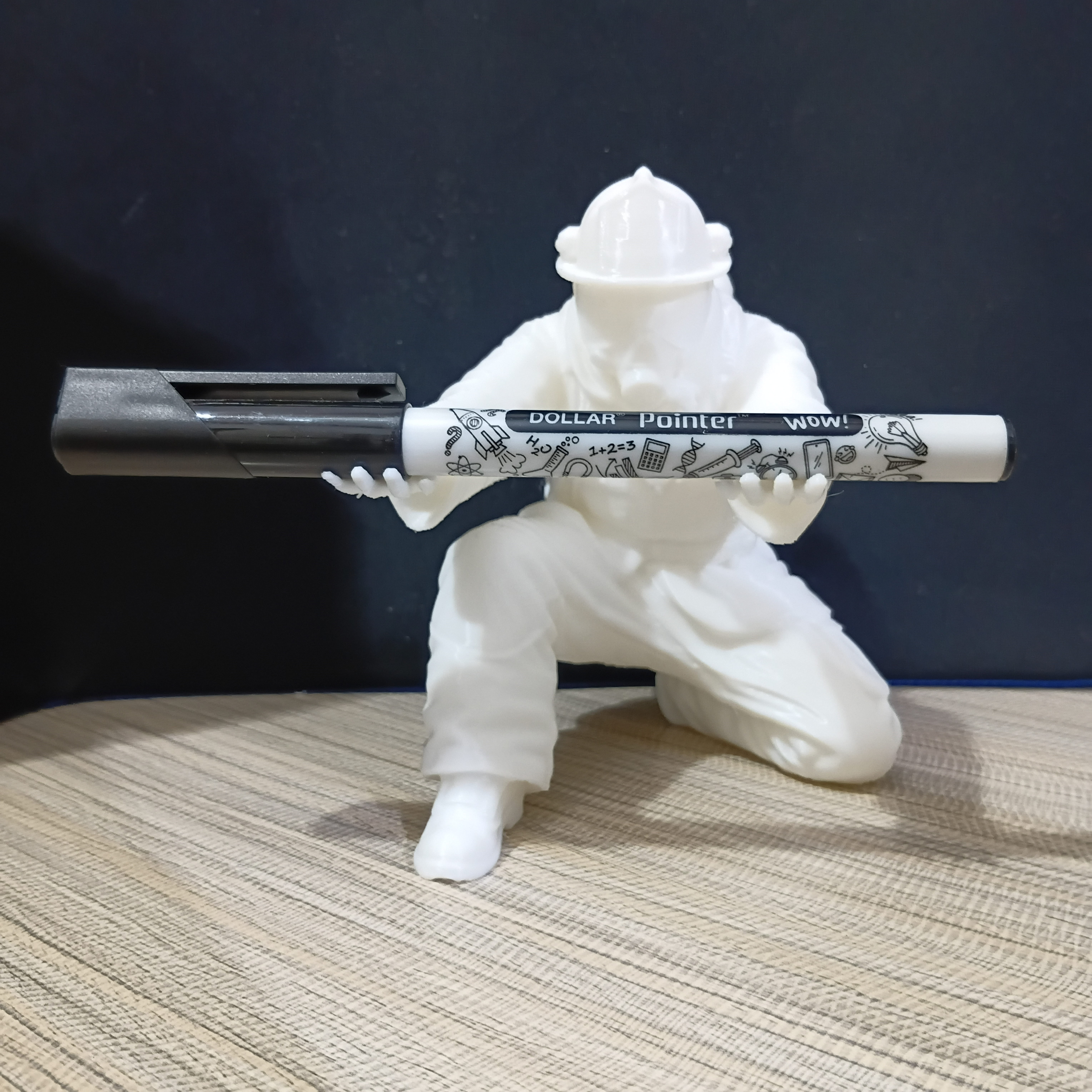 3D Printed Character Pen Holder | Ninja & Firefighter Designs | Desk Organizer | Office & Study Table Accessory, Fire Fighter
