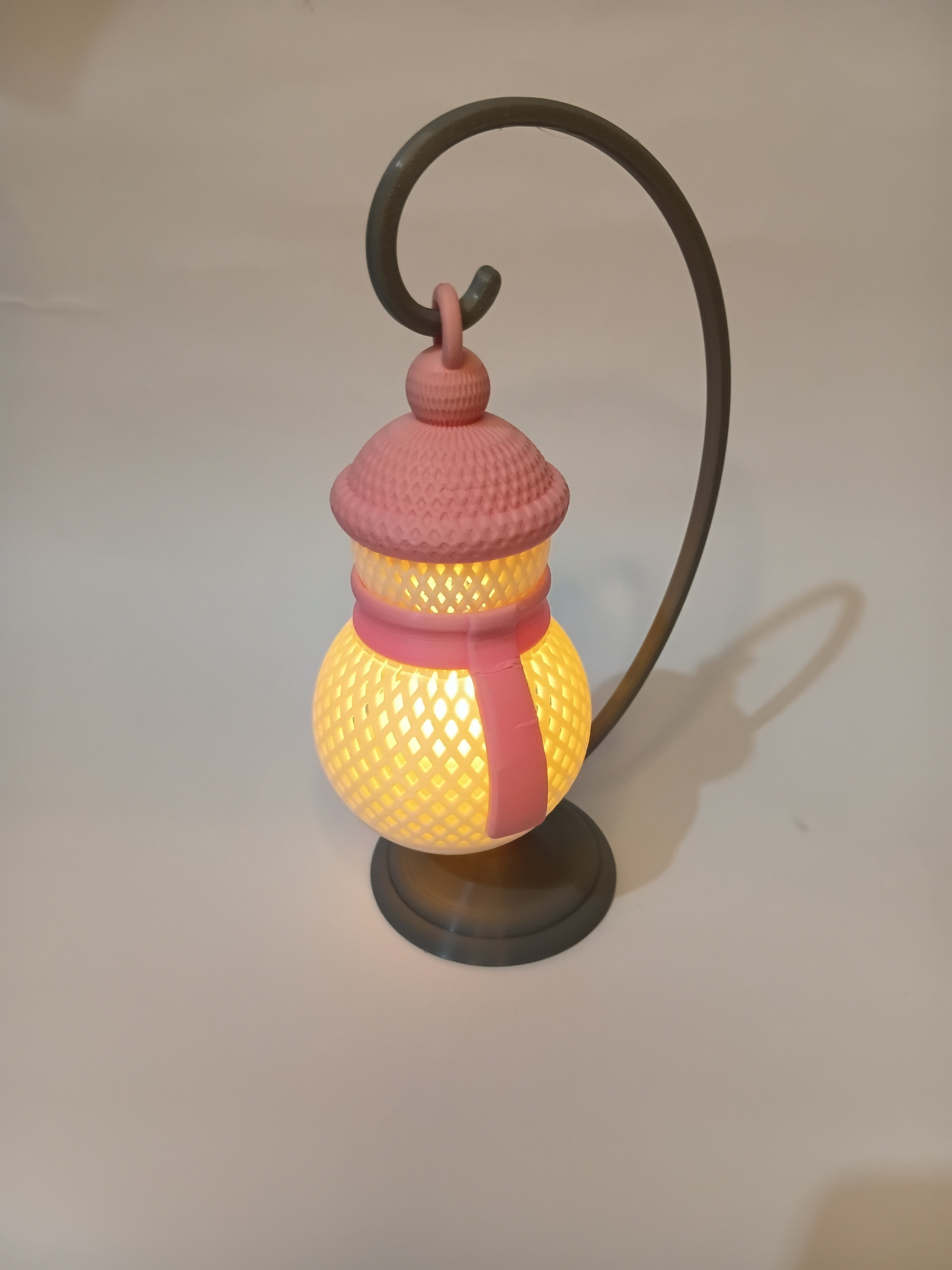 Mini Snowman Tea Light Lantern | 3D Printed Hanging Ornament with Stand | Table Night Lamp Home Decor Gift — photo 2