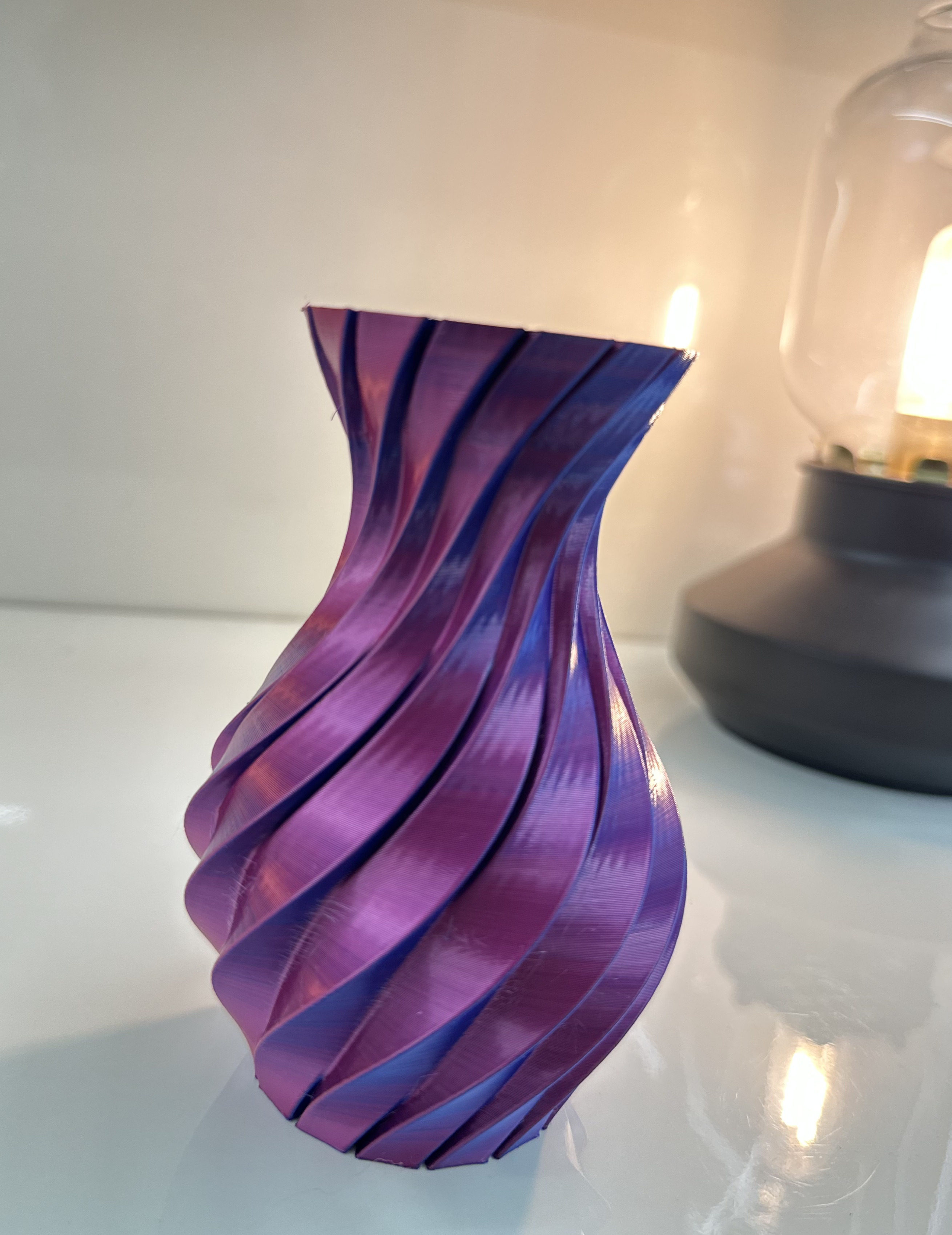 Silk Swirl Flower Vase – 3D Printed Shiny Decorative Vase for Dried & Artificial Flowers, Home & Office Decor — photo 4