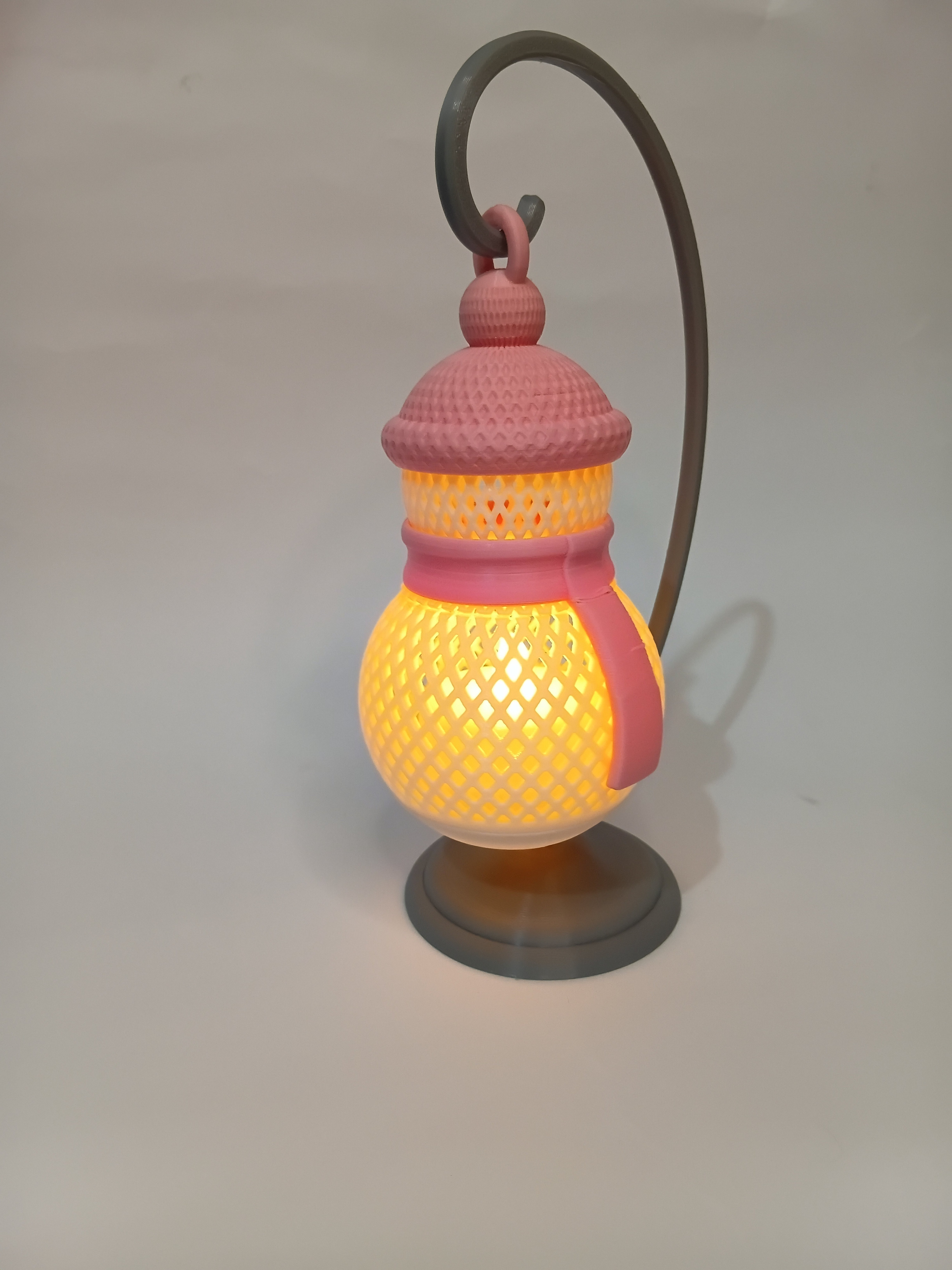 Mini Snowman Tea Light Lantern | 3D Printed Hanging Ornament with Stand | Table Night Lamp Home Decor Gift — photo 3